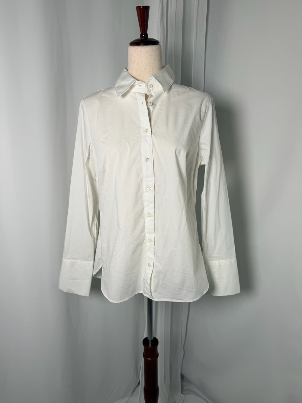 Banana Republic White Classic Button Up Blouse Size 12